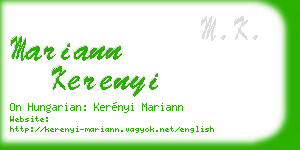 mariann kerenyi business card